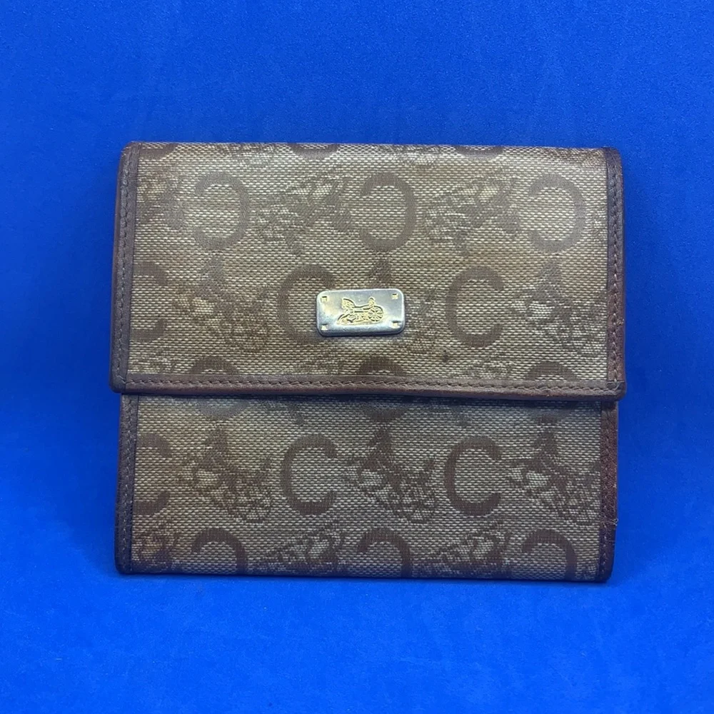 VINTAGE CELINE HORSE CARRIAGE‎ BEIGE MONOGRAM Wallet